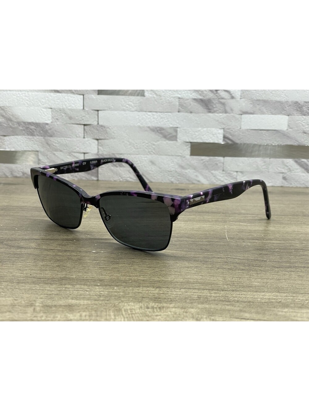 BCBG MAXAZRIA Ileana Black Multi Purple Cat Eye Eyeglasses 52-16-140 FRAMES ONLY